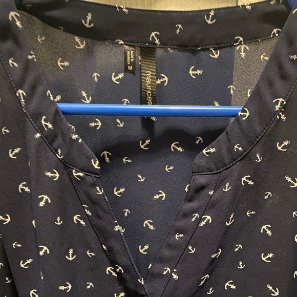 🔴10/$10! Maurices Sheer Anchor Tie Front Tank - Picture 3 of 6